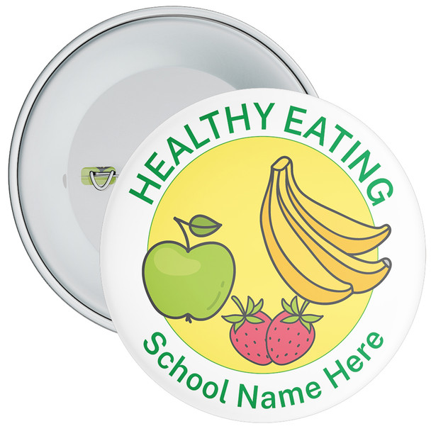 School White Custom Healthy Eating Badge