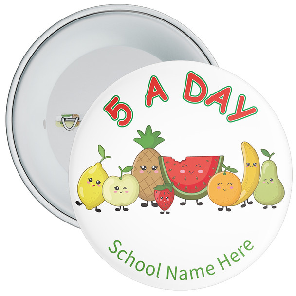 Pack of 20 School White Custom 5 A Day Badge