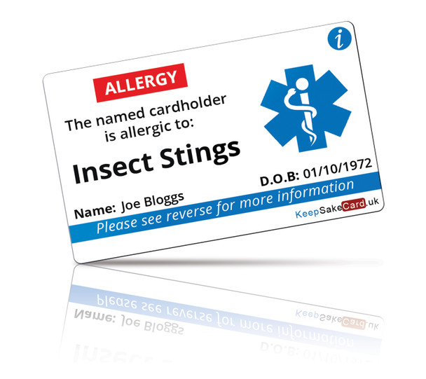 Insect Stings Allergy I.C.E. Card