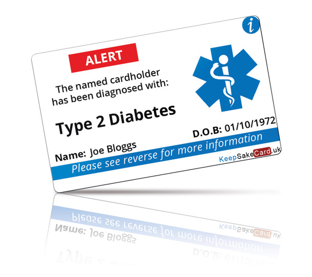 Type 2 Diabetes Medical I.C.E. Card