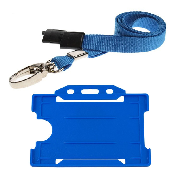 Blue Card Holder & Lanyard Set