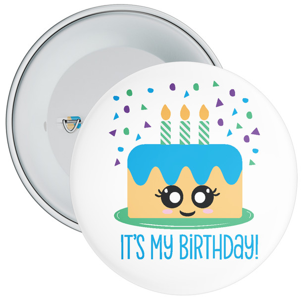 It's My Birthday Blue Cake Badge