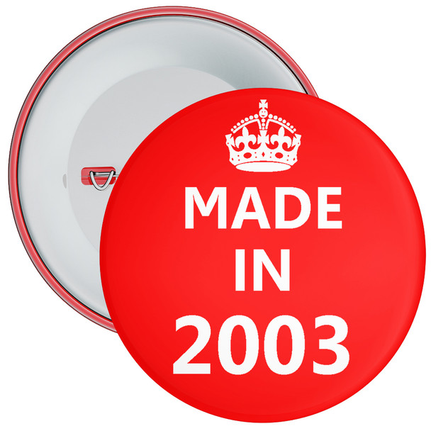 Red Made in 2003 Birthday Badge