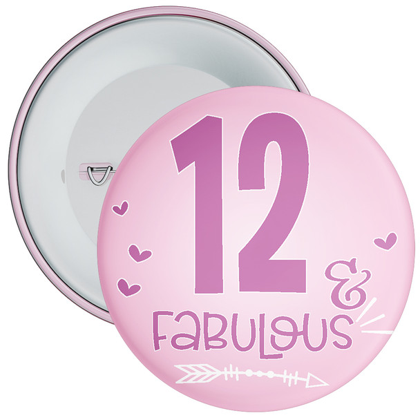12 & Fabulous Birthday Badge