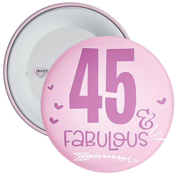 45 & Fabulous Birthday Badge