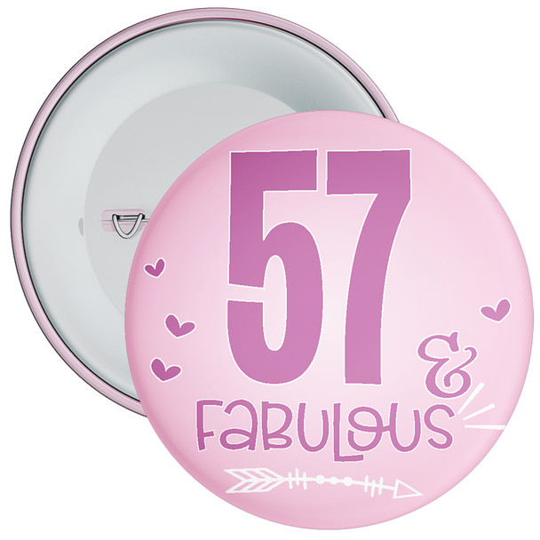 57 & Fabulous Birthday Badge