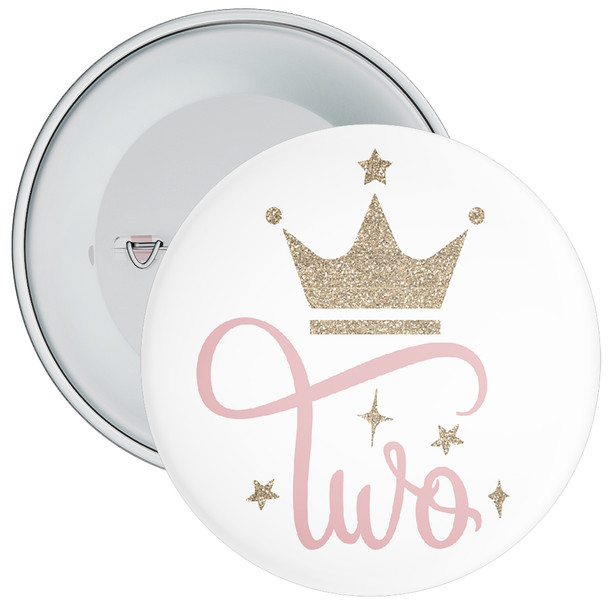 Pink Crown 2nd Birthday Badge