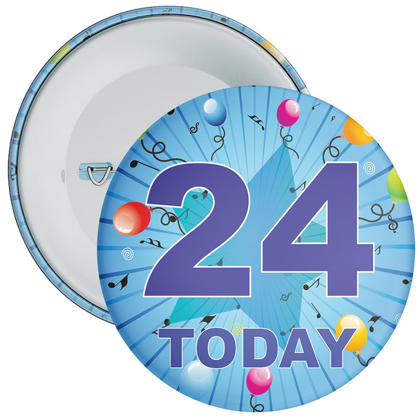 Blue 24th Birthday Badge