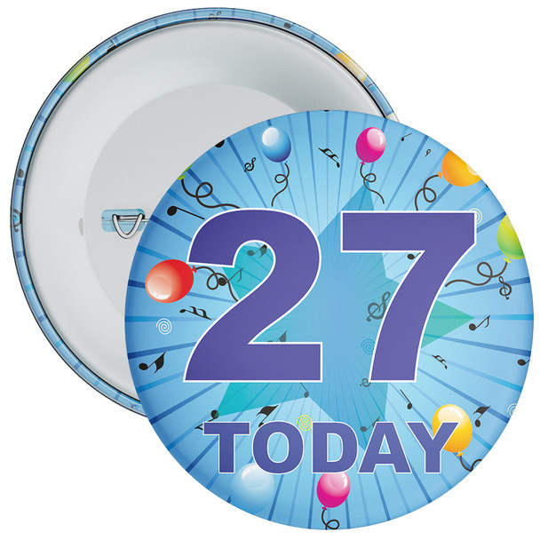 Blue 27th Birthday Badge