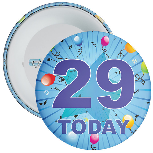 Blue 29th Birthday Badge - Age 29 Badge