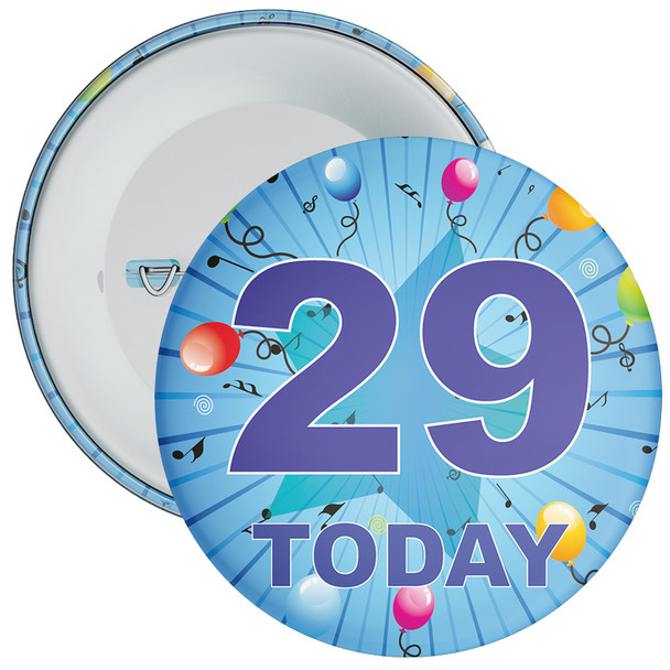 Blue 29th Birthday Badge