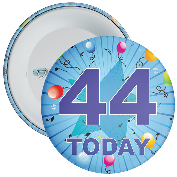 Blue 44th Birthday Badge