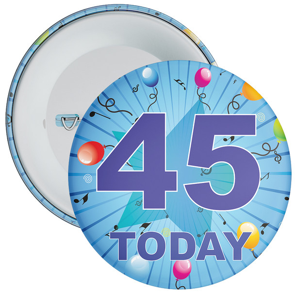 Blue 45th Birthday Badge