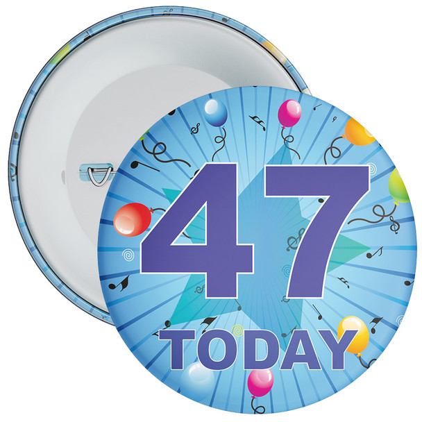 Blue 47th Birthday Badge