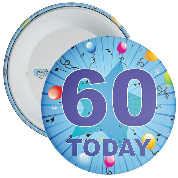 Blue 60th Birthday Badge