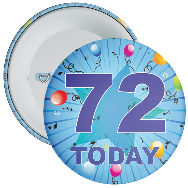 Blue 72nd Birthday Badge