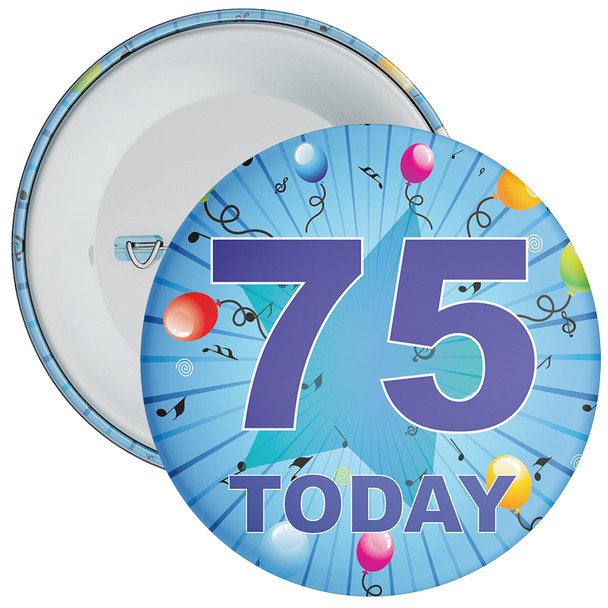 Blue 75th Birthday Badge