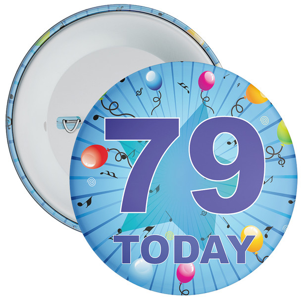Blue 79th Birthday Badge