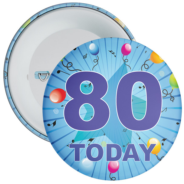 Blue 80th Birthday Badge