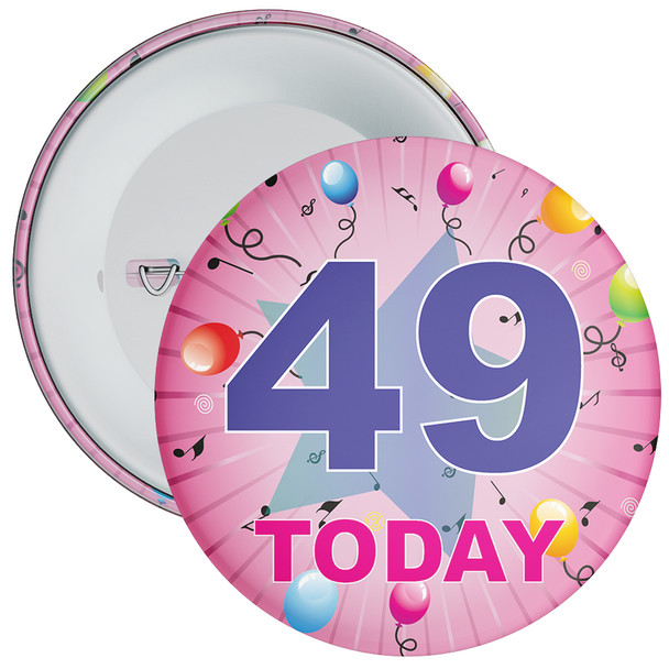 49th Birthday Badge Pink