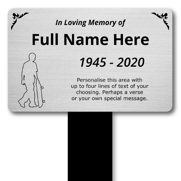 Personalised Memorial Plaque - In Loving Memory Plaque - Skateboarder