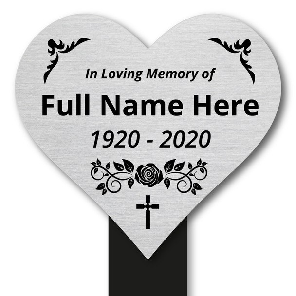 Personalised Memorial Plaque - Heart In Memory Plaque - Cross