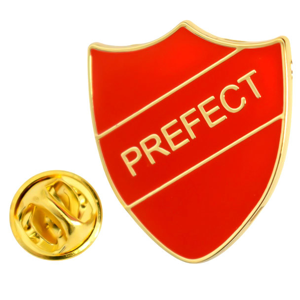 Red Prefect Badge - School Badge - Shield