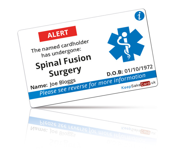 Spinal Fusion Medical I.C.E. Card