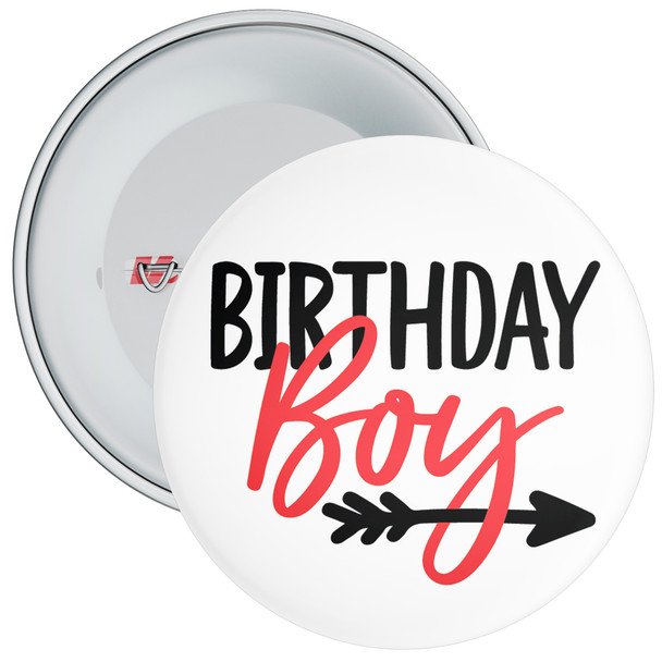 Black Red Birthday Boy Badge