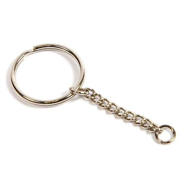 25mm Spring Steel Split Ring Keychain and 40mm Chain