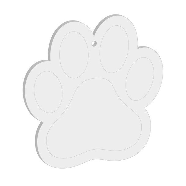 100mm Wide Pawprint Acrylic Blank