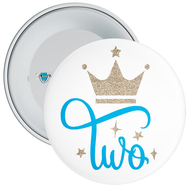 Crown 2nd Birthday Badge Blue