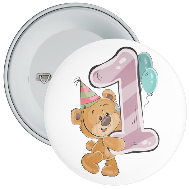 Teddy Bear 1st Birthday Badge