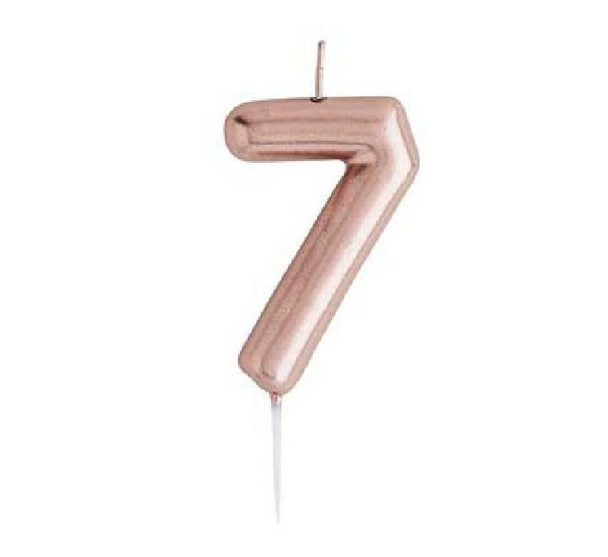7 Rose Gold Birthday Cake Candle