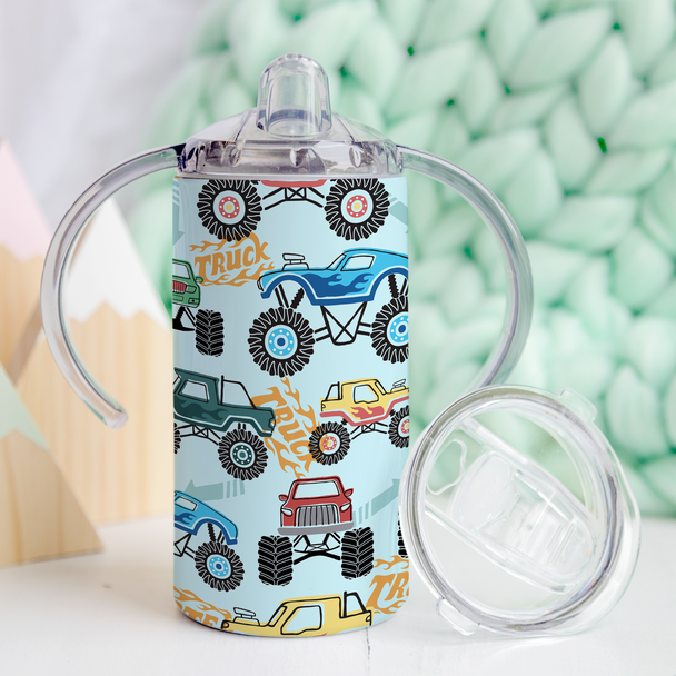 Monster Truck Themed Design - 12oz Sippy Cup