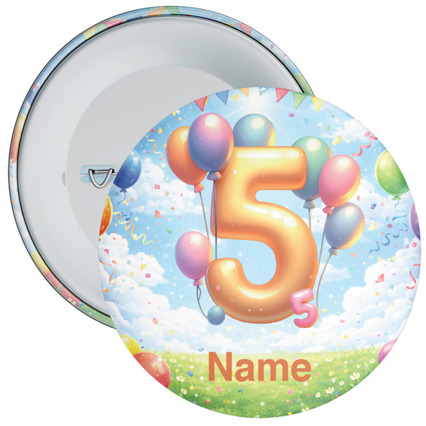 Personalised 5th Birthday Badge Child – Age 5