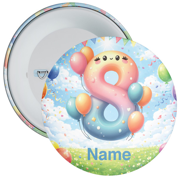 Personalised 8th Birthday Badge Child – Age 8