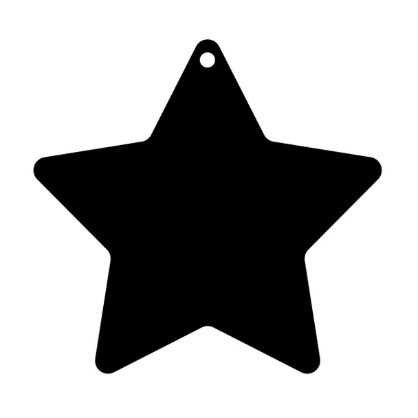 Pack of 3 - 100mm Wide Star Acrylic Blank - Curved Edges