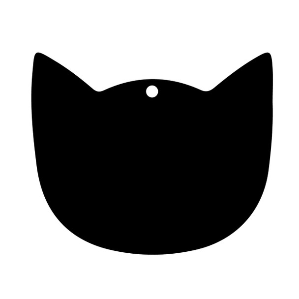 Pack of 6 - Cat Head Acrylic Keyring Blank (style 1)