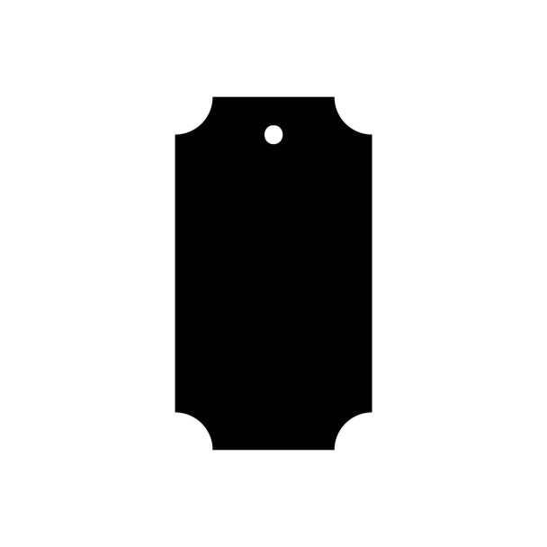 Pack of 6 - Inverted Corner Rectangle Acrylic Keyring Blank