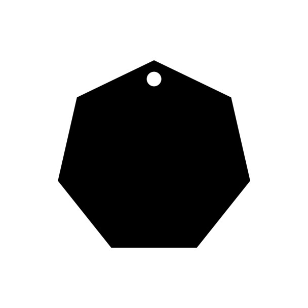Pack of 6 - Heptagon Acrylic Keyring Blank