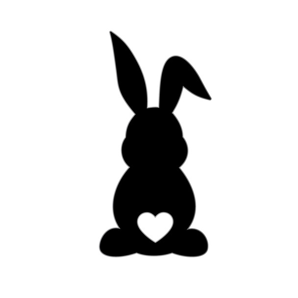 Easter Bunny Acrylic Blank with Heart Shape Tail (50mm high) - Pack of 6
