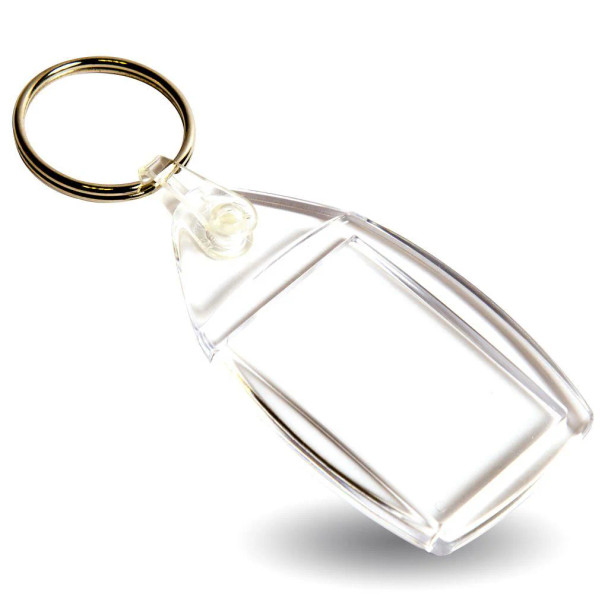 Rectangular Printed Insert Keyring - 35 x 24mm - Bulk Keyrings - Plastic - Clear