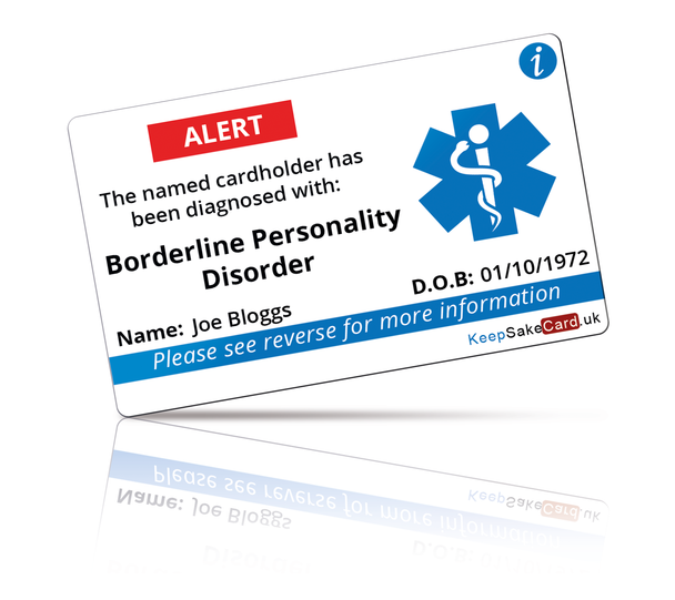 Borderline Personality Disorder Medical I.C.E. Card