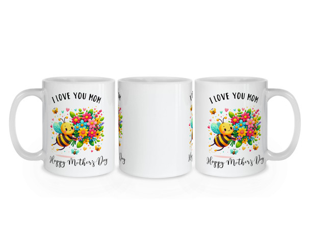 I Love You Mom Bumblebee Bouquet Mug - Mother Mug