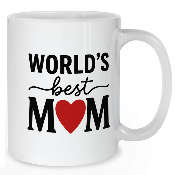 World’s Best Mom Heart Mug - Mother Mug