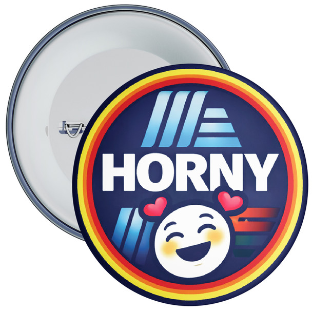 Horny Parody Badge – Supermarket Inspired Adult Novelty Badge