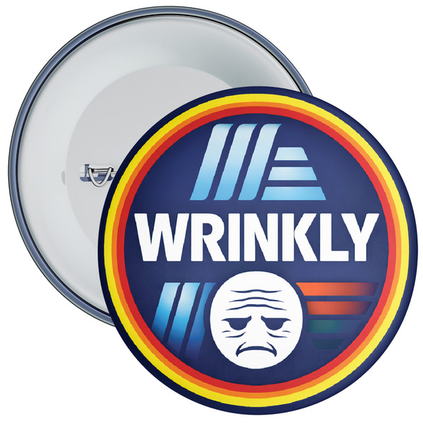 Wrinkly Parody Badge – Supermarket Style Age Humour Novelty Badge