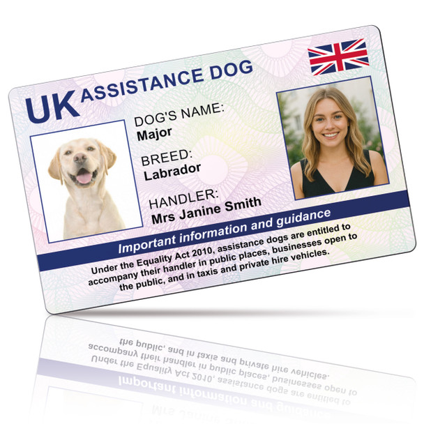 UK Assistance Dog PVC ID Card – Personalised Access & Support Card