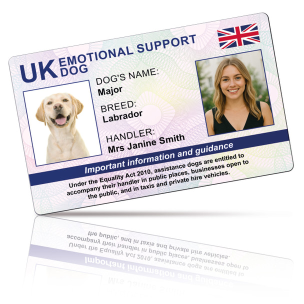 UK Emotional Support Dog PVC ID Card – Personalised Access & Support Card